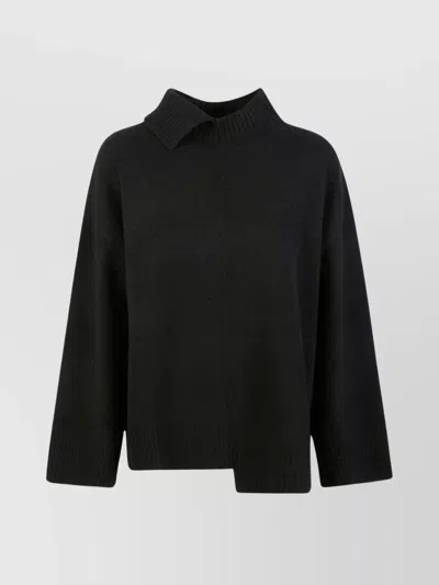 P.a.r.o.s.h Turtleneck Knitwear Relaxed Shoulders In Black