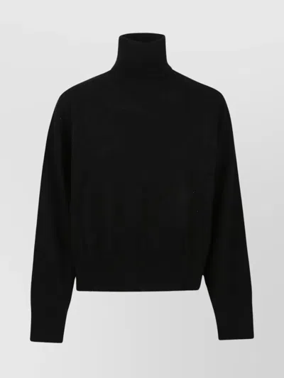 P.a.r.o.s.h Turtleneck Knitwear With Ribbed Cuffs In Black