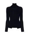 P.a.r.o.s.h Leila Turtleneck Ribbed-knit Jumper In Black