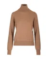P.a.r.o.s.h Wool And Cashmere Turtleneck Knitwear Brown In Brown
