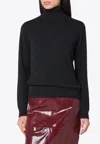 P.a.r.o.s.h . Grey Turtleneck Sweater In Cashmere In Black