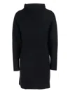 P.a.r.o.s.h Black Turtleneck Midi Dress In Wool And Cashmere Woman In Black