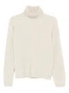 P.a.r.o.s.h Turtleneck Wool Sweater In Neutral