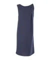 P.a.r.o.s.h Sleeveless Evening Dress With Draped Detail In Blue