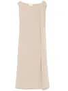 P.a.r.o.s.h Twist-detailing Midi Dress In Neutrals