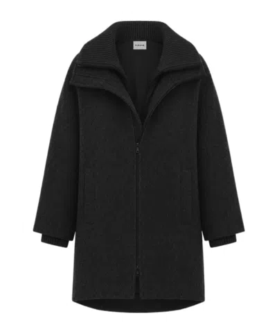 P.a.r.o.s.h Two-way Zipper Coat In Black