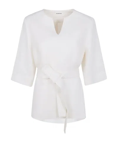 P.A.R.O.S.H P.A.R.O.S.H. V-NECK BELTED BLOUSE