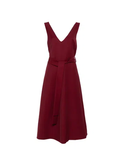P.a.r.o.s.h V-neck Belted Dress In Red