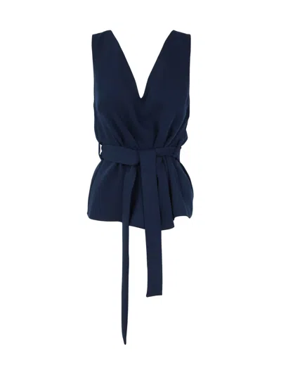 P.a.r.o.s.h V-neck Blouse In Blue