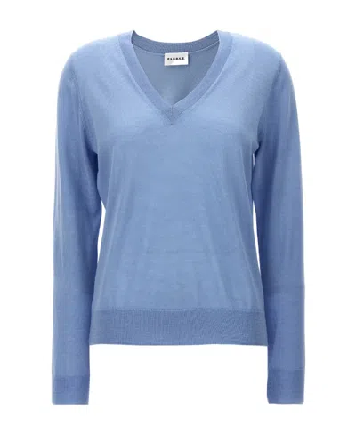 P.a.r.o.s.h V-neck Fine-knit Jumper In Blue