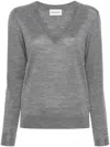 P.a.r.o.s.h V-neck Fine-knit Jumper In Grau