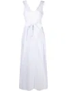 P.a.r.o.s.h Canyox V-neck Tied Maxi Dress In Bianco