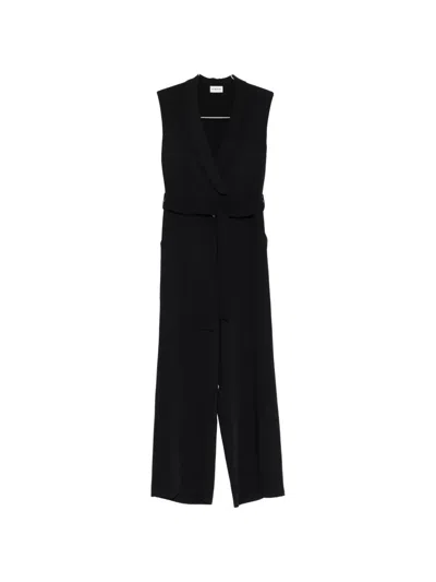P.a.r.o.s.h V-neck Jumpsuit In Black