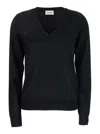 P.a.r.o.s.h . V-neck Knit Sweatshirt In Luxurious Wool-silk-cashmere Blend