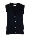 P.a.r.o.s.h Sleeveless Wool Blend Knit Vest In Black