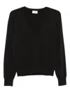 P.a.r.o.s.h V-neck Long-sleeves Sweater In Black
