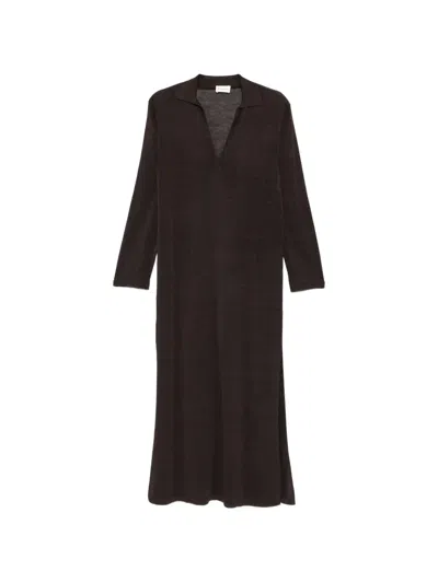 P.a.r.o.s.h V-neck Maxi Dress In Brown