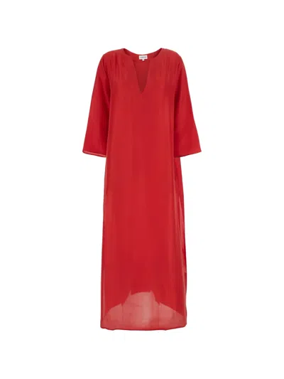 P.a.r.o.s.h V-neck Maxi Dress In Red