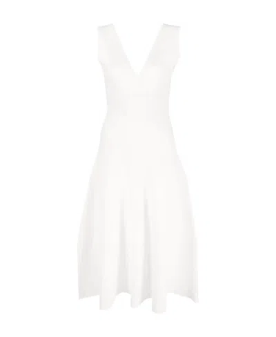 P.a.r.o.s.h V-neck Midi Dress In White