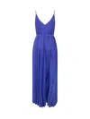 P.a.r.o.s.h V-neck Palmer Pleated Maxi Dress In Bluette