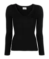 P.a.r.o.s.h Black Sweater With Deep Neckline In Black