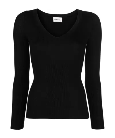 P.a.r.o.s.h V-neck Rib Sweater In Black