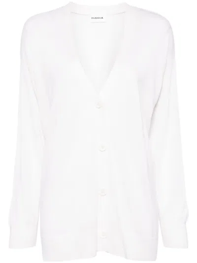 P.a.r.o.s.h V-neck Rib-trim Cardigan In White