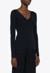 P.a.r.o.s.h . Linfa Fine-knit Mélange Sweater In Navy