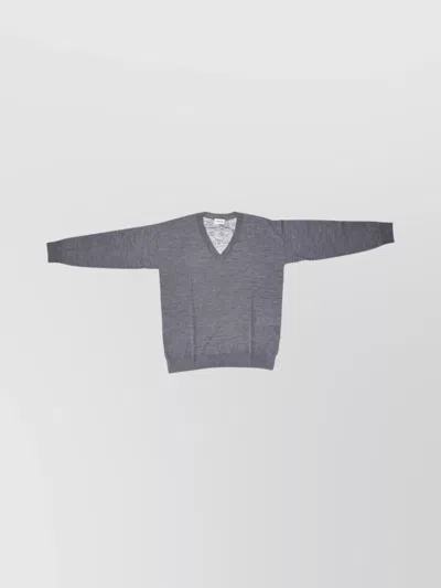 P.a.r.o.s.h V-neck Ribbed Knitwear Side Slits In Grey