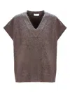 P.a.r.o.s.h V-neck Ribbed Sweater In Brown