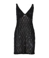 P.a.r.o.s.h V-neck Sequin Detail Mini Dress In Black