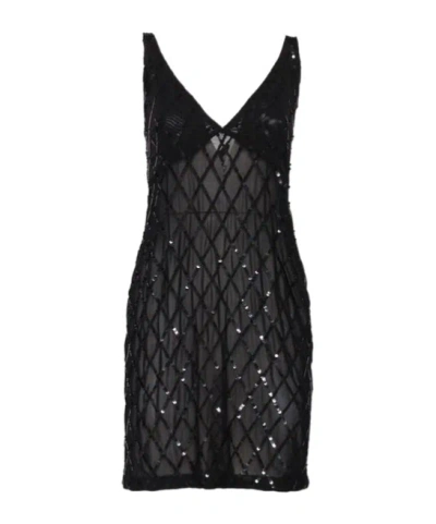 P.A.R.O.S.H P.A.R.O.S.H V-NECK SEQUIN DETAIL MINI DRESS