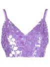 P.a.r.o.s.h V-neck Sequin Embellished Crop Top In Purple