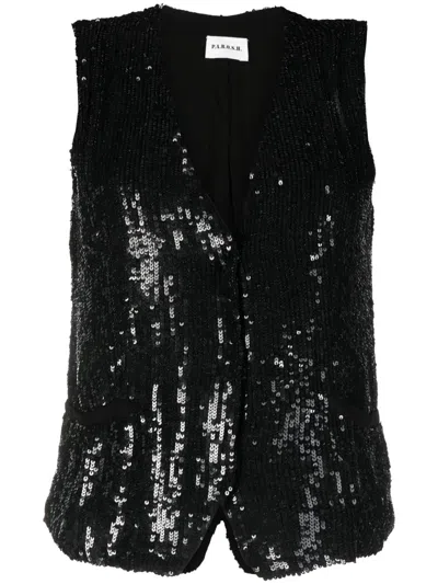 P.a.r.o.s.h V-neck Sequined Vest In Schwarz