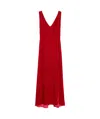 P.a.r.o.s.h Relur Maxi V-neck Velvet Dress In Red