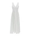 P.a.r.o.s.h Canyox V-neck Tied Maxi Dress In White