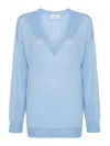 P.a.r.o.s.h Linfa Wool, Silk And Cashmere Sweater In Azul Claro