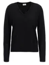 P.a.r.o.s.h . V-neck Knit Sweatshirt In Luxurious Wool-silk-cashmere Blend In Black