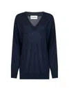 P.a.r.o.s.h Linfa V-neck Wool Blend Sweater In Blue