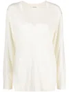 P.a.r.o.s.h V-neck Wool Knitted Top In Nude