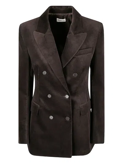 P.A.R.O.S.H VELVET DOUBLE-BREASTED BLAZER