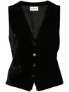 P.a.r.o.s.h V-neck Velvet Waistcoat In Black