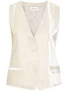 P.a.r.o.s.h Velvet Gilet In Neutrals