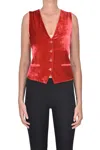 P.a.r.o.s.h Velvet Gilet In Red
