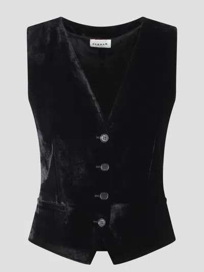P.a.r.o.s.h Velvet Gilet Tops Black