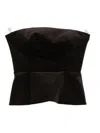 P.a.r.o.s.h Velvet Peplum Top In Brown