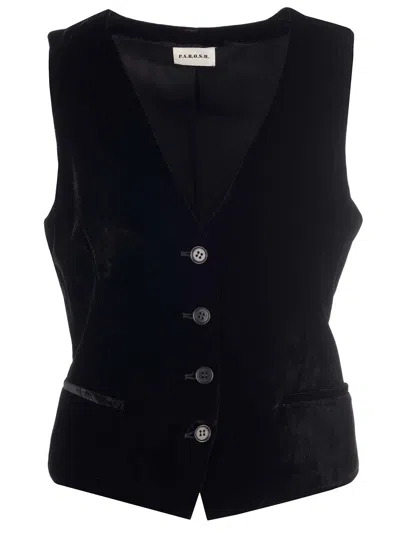 P.a.r.o.s.h Velvet Waistcoat In Nero