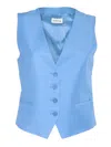 P.a.r.o.s.h V-neck Button-down Waistcoat In Blue
