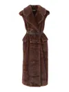 P.a.r.o.s.h Gilet Pelliccia Lungo Jackets Brown In Brown