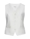 P.a.r.o.s.h V-neck Wool-blend Waistcoat In Cream